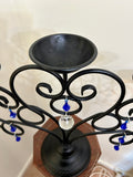 Candle Holder with blue beading