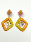 Tropical bliss - Diamond shaped dangle earrings