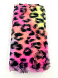 Rainbow Fluffy Leopard Print Wallet