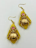 Golden Scarab hook dangle earrings