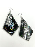 Large Triangular shaped dangle earrings