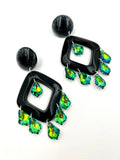 Absinthe - Diamond shaped dangle earrings