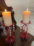 Skull candle holder duo