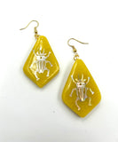 Beetles - Medium Triangular shaped dangle earrings