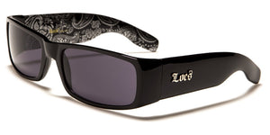 Locs Bandana Print - Sunglasses - Black / White Paisley