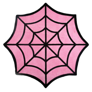 Sourpuss Spiderweb Rug / Bath / Floor Mat PINK - Large